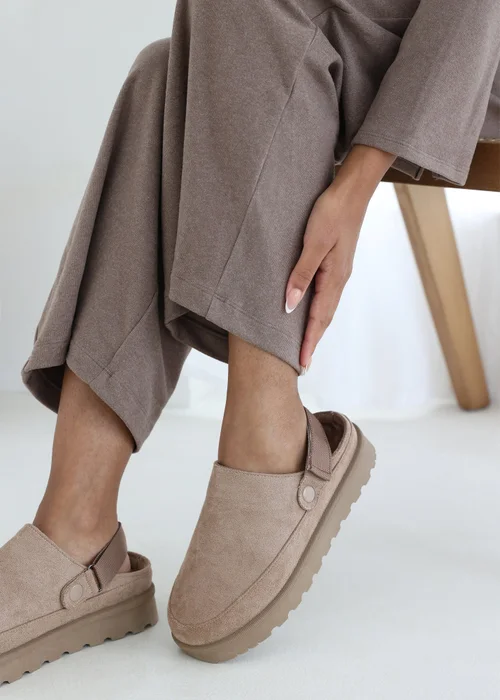 Where's That From Alondra Slip-on Strap Camel Faux Suede Mini Boots - 4 Image 2