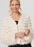 Izabel London Cream Fringed Tassel Texture Relaxed Jacket - 12 Image 3