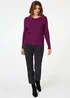 Izabel London Purple Pearl Embellished Texture Jumper - XL Image 4