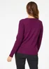 Izabel London Purple Pearl Embellished Texture Jumper - XL Image 2