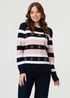 Izabel London Navy Sparkly Star Embellished Stripe Jumper - 8 Image 1