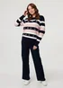 Izabel London Navy Sparkly Star Embellished Stripe Jumper - 8 Image 4