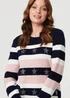 Izabel London Navy Sparkly Star Embellished Stripe Jumper - 8 Image 3