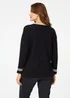 Izabel London Black Star Print Long Sleeve Relaxed Top - 8 Image 2