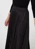 Izabel London Black Sparkly Pleated High Waist Maxi Skirt - 12 Image 3