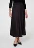Izabel London Black Sparkly Pleated High Waist Maxi Skirt - 12 Image 4