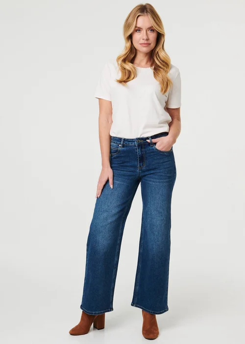 Izabel London Blue High Waist Wide Leg Jeans - 16 Image 1