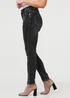 Izabel London Black High Waist Washed Texture Slim Jeans - 8 Image 3