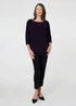 Izabel London Purple Sparkly Knit Batwing Sleeve Tunic Top - 14 Image 4