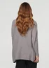 Izabel London Grey High Neck Batwing Sleeve Relaxed Jumper - S/M Image 2