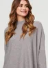 Izabel London Grey High Neck Batwing Sleeve Relaxed Jumper - S/M Image 3