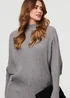 Izabel London Grey Striped Texture Batwing Sleeve Jumper - S/M Image 3