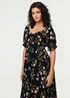Izabel London Navy Floral Bardot Shirred Empire Maxi Dress - 14 Image 4