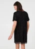 Izabel London Black Sparkly Embellished Short Shift Dress - 12 Image 2