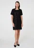 Izabel London Black Sparkly Embellished Short Shift Dress - 12 Image 4