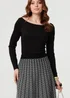 Izabel London Black Chevron Print High Waist Knit Midi Skirt - 8 Image 3