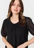 Izabel London Black Polka Dot Print Semi Sheer Blouse - 14 Image 3