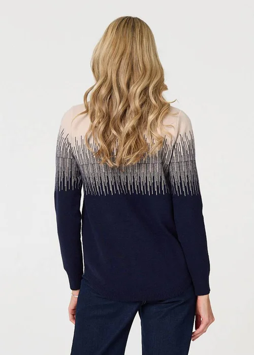 Izabel London Navy Sparkly Embellished Long Sleeve Jumper - 12 Image 2
