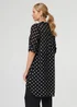 Izabel London Black Polka Dot Print Long Sleeve Tunic Shirt - 14 Image 2