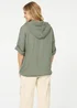 Izabel London Khaki Zip Front Drawstring Hooded Parka Jacket - 14 Image 2