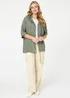 Izabel London Khaki Zip Front Drawstring Hooded Parka Jacket - 14 Image 4