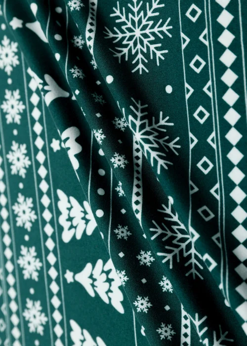 My Christmas Pyjamas Green Yuletide Two-Piece Long Matching Pyjama Set - XXL Image 4