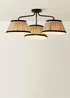 ValueLights Clara Black 3 Arm Ceiling Light Fitting with Pleated Lampshades - One Size Image 3