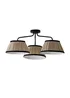 ValueLights Clara Black 3 Arm Ceiling Light Fitting with Pleated Lampshades - One Size Image 4