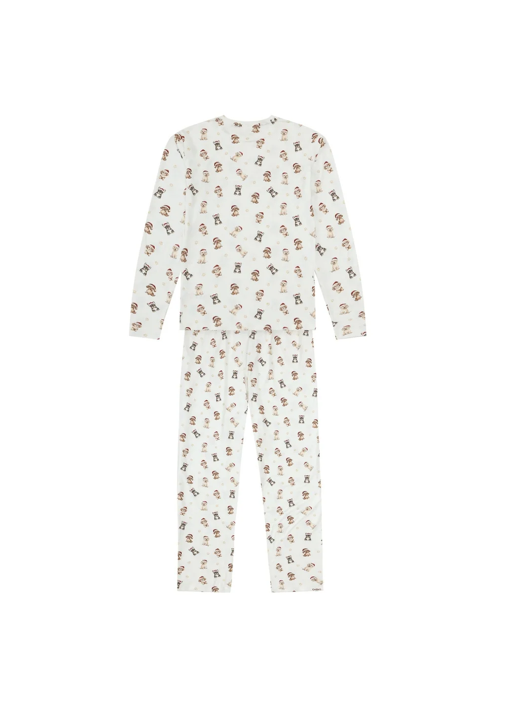 My Christmas Pyjamas Cream Santa Paws Women's Two-Piece Long Matching Pyjama Set - 20-22 Image 2