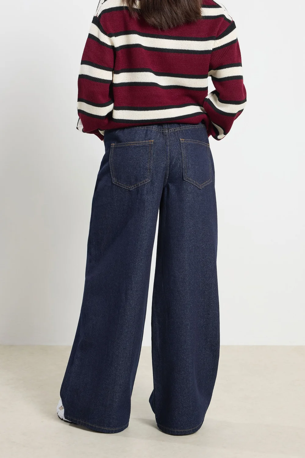 PixieGirl Petite Indigo Blue Stretch Wide Leg Jeans - Size 14, Leg 27 Image 3