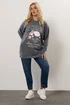 Yours Curve Grey Acid Wash Floral Print Sweatshirt - Size 18 Image 4