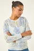 Roman Ivory Floral Print Knit Cardigan - 12 Image 2