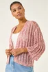 Roman Light Pink Spacedye Open Knitted Cardigan - Size 12 Image 4