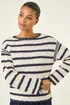 Roman Ivory Stripe Pointelle Knit Jumper - 12 Image 4
