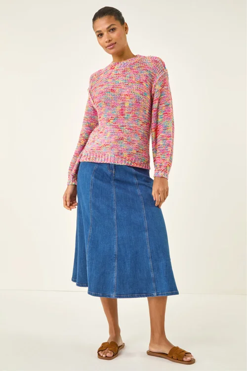 Roman Pink Textured Space Dye Knit Jumper - Size 14 Image 2