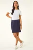 Roman Navy Petite Ponte Stretch Pencil Skirt - 12 Image 3