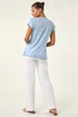 Roman Light Blue Textured Leaf T-Shirt - Size 14 Image 3