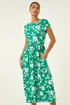 Roman Green Floral Print Pocket Midi Dress - 12 Image 2