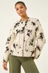 Roman Cream Floral Flock Quilted Jacket - 10 Image 4