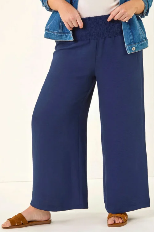 Roman Navy Curve Shirred Wide Leg Trouser - 20 Image 4