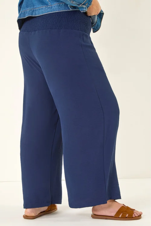 Roman Navy Curve Shirred Wide Leg Trouser - 20 Image 3
