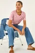 Roman Pink Textured Floral Stretch T-Shirt - 14 Image 2