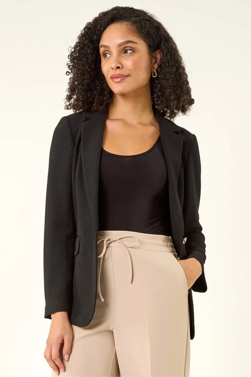 Roman Black Textured Pocket Stretch Jacket - 14 Image 2