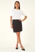 Roman Black Petite Ponte Stretch Pencil Skirt - Size 12 Image 3
