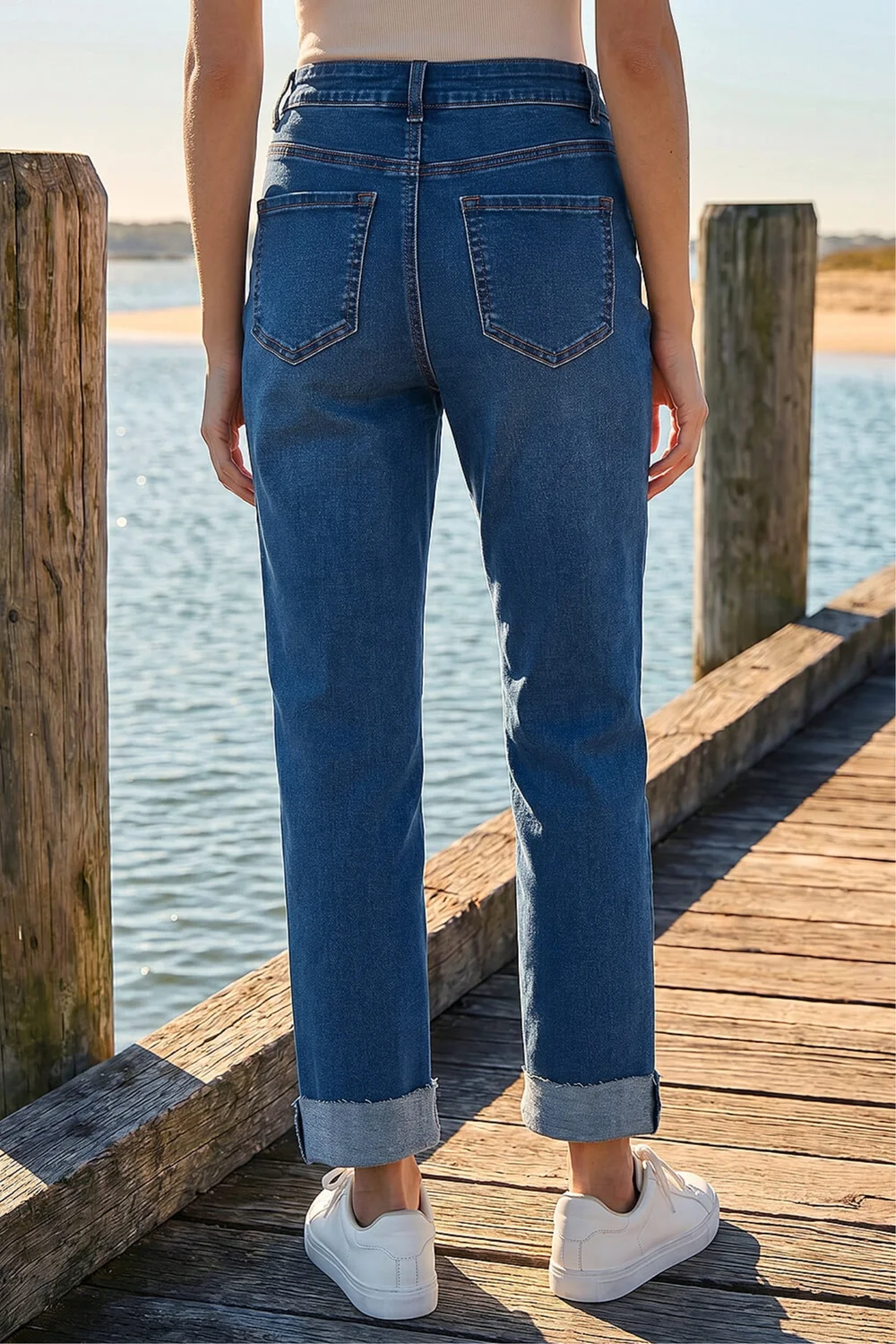 Roman Indigo Petite Turn Up Pocket Jeans - 10 Image 3
