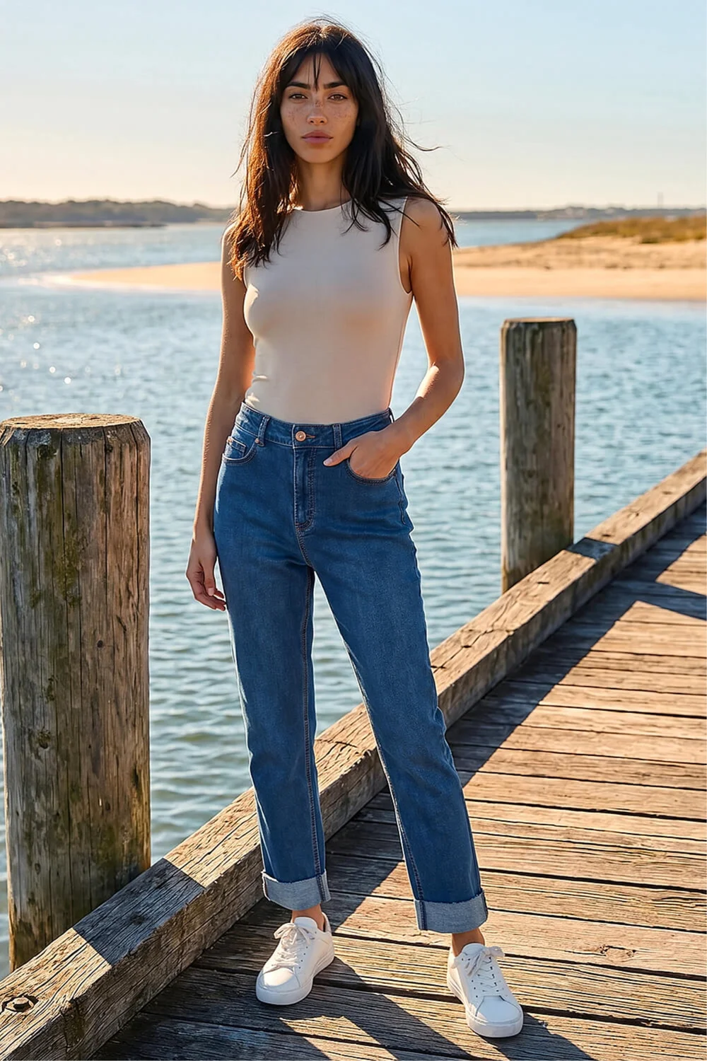 Roman Indigo Petite Turn Up Pocket Jeans - 10 Image 2