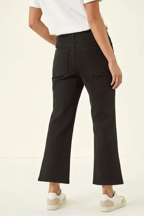 Roman Black Petite Bootcut Cropped Jeans - 10 Image 3