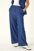 Roman Indigo Denim Contrast Stitch Wide Leg Trouser - 16 Image 4