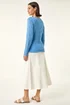 Roman Blue Scallop V-Neck Knit Jumper - Size 16 Image 3