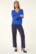 Roman Royal Blue Petite V-Neck Knit Jumper - Size 10 Image 2